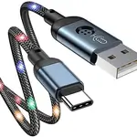 Joyroom S-1230N16 USB to Type-C Fast Charging and Data Cable with Voice Control LED Light 1.2M - Gray